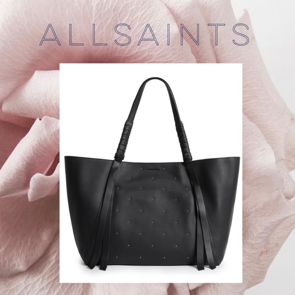 AllSaints Kathi Studded Leather Tote Bag - Picture 2 of 8